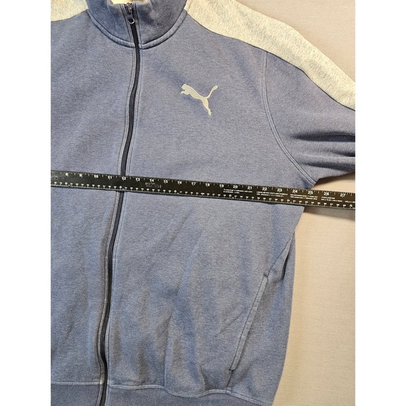 Puma Track Jacket Blue Heathered Full Zip Athletic Mens XXL - Picture 3 of 6